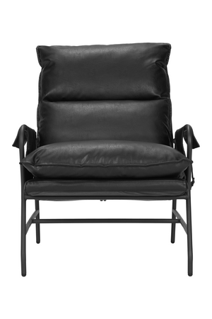   Black Leather Lounge Chair | Oroa.com