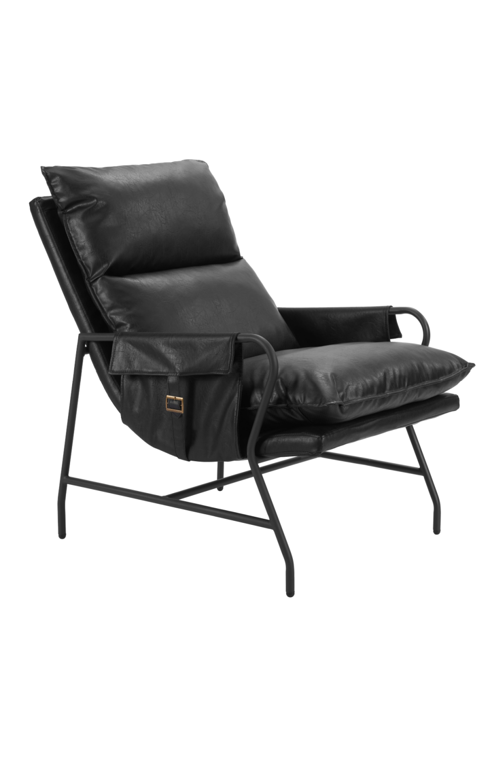   Black Leather Lounge Chair | Oroa.com