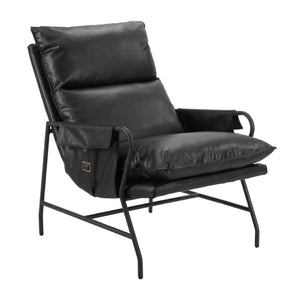   Black Leather Lounge Chair | Oroa.com