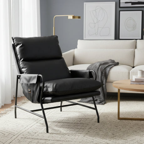   Black Leather Lounge Chair | Oroa.com