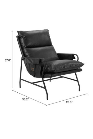   Black Leather Lounge Chair | Oroa.com
