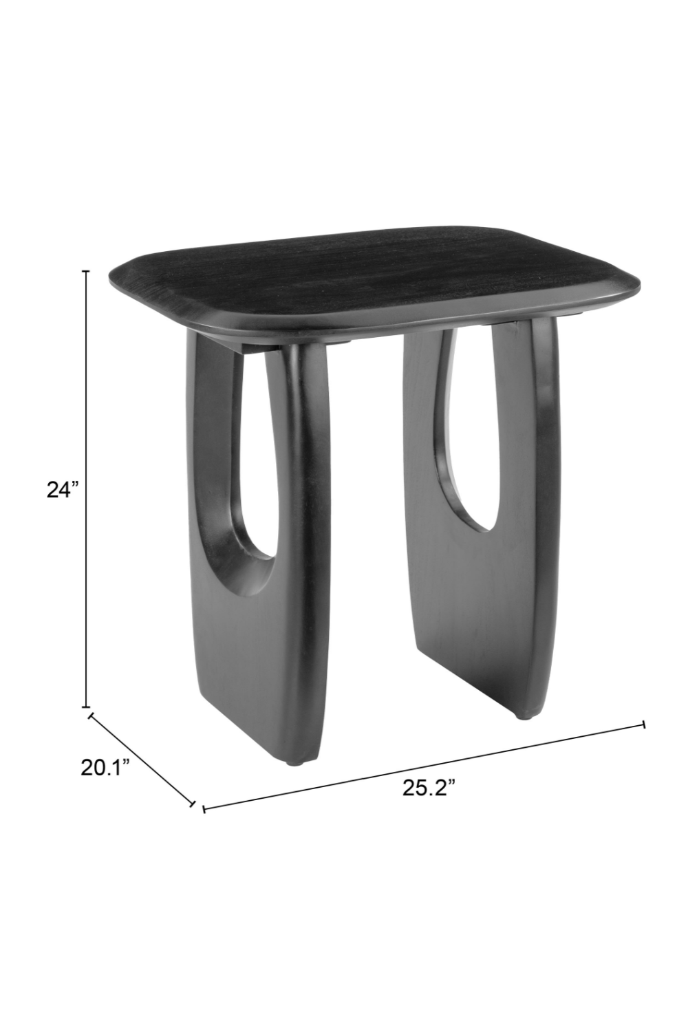  Black Acacia Wood Accent Table | Oroa.com