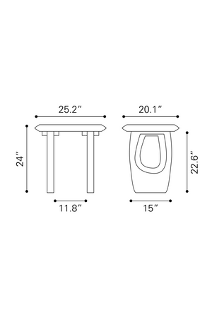   Black Acacia Wood Accent Table | Oroa.com