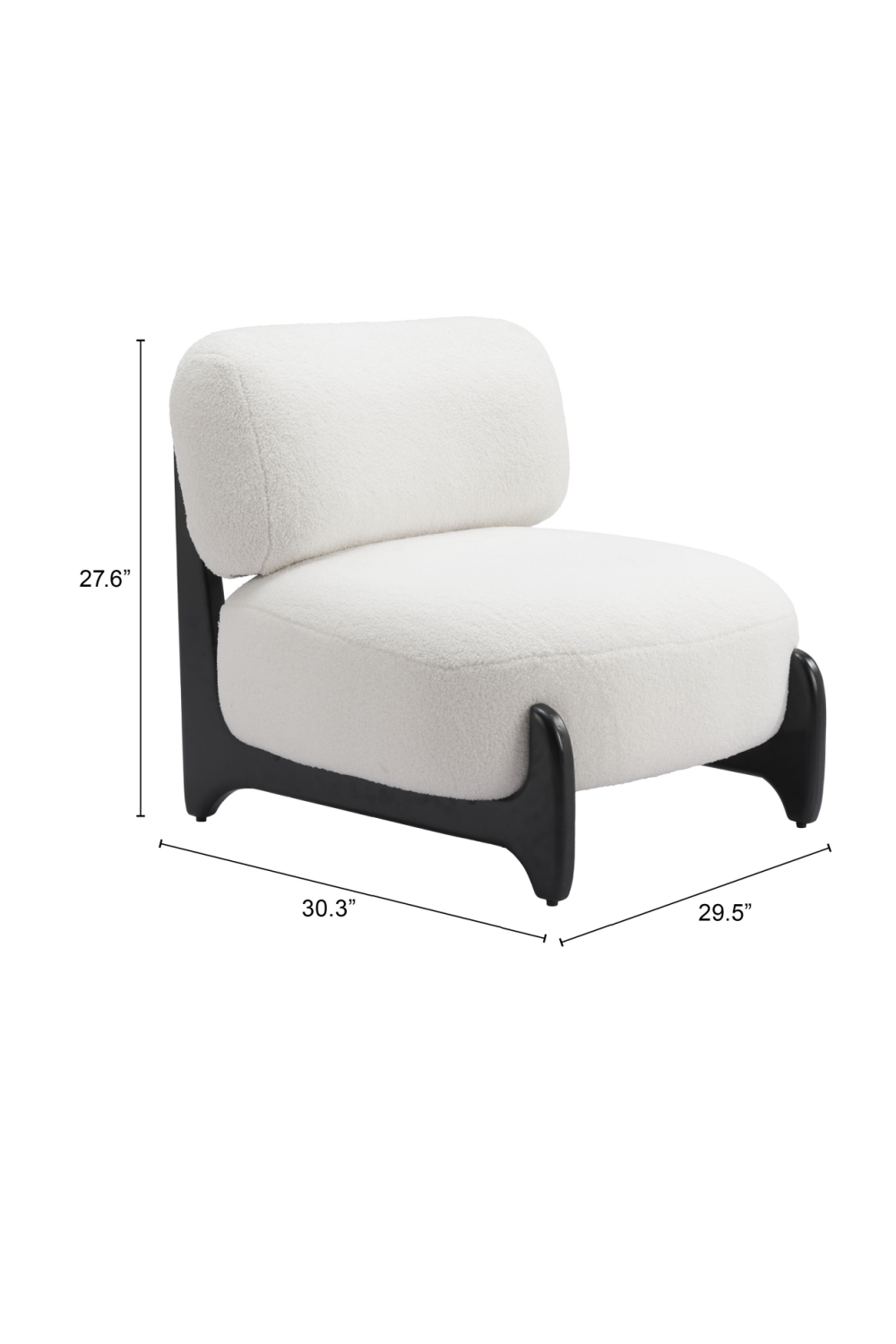   White Sherpa Fabric Accent Chair | Oroa.com