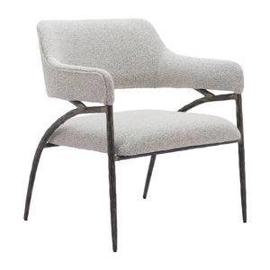   Gray Textured Fabric Accent Chair | Oroa.com