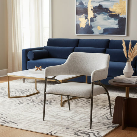   Gray Textured Fabric Accent Chair | Oroa.com