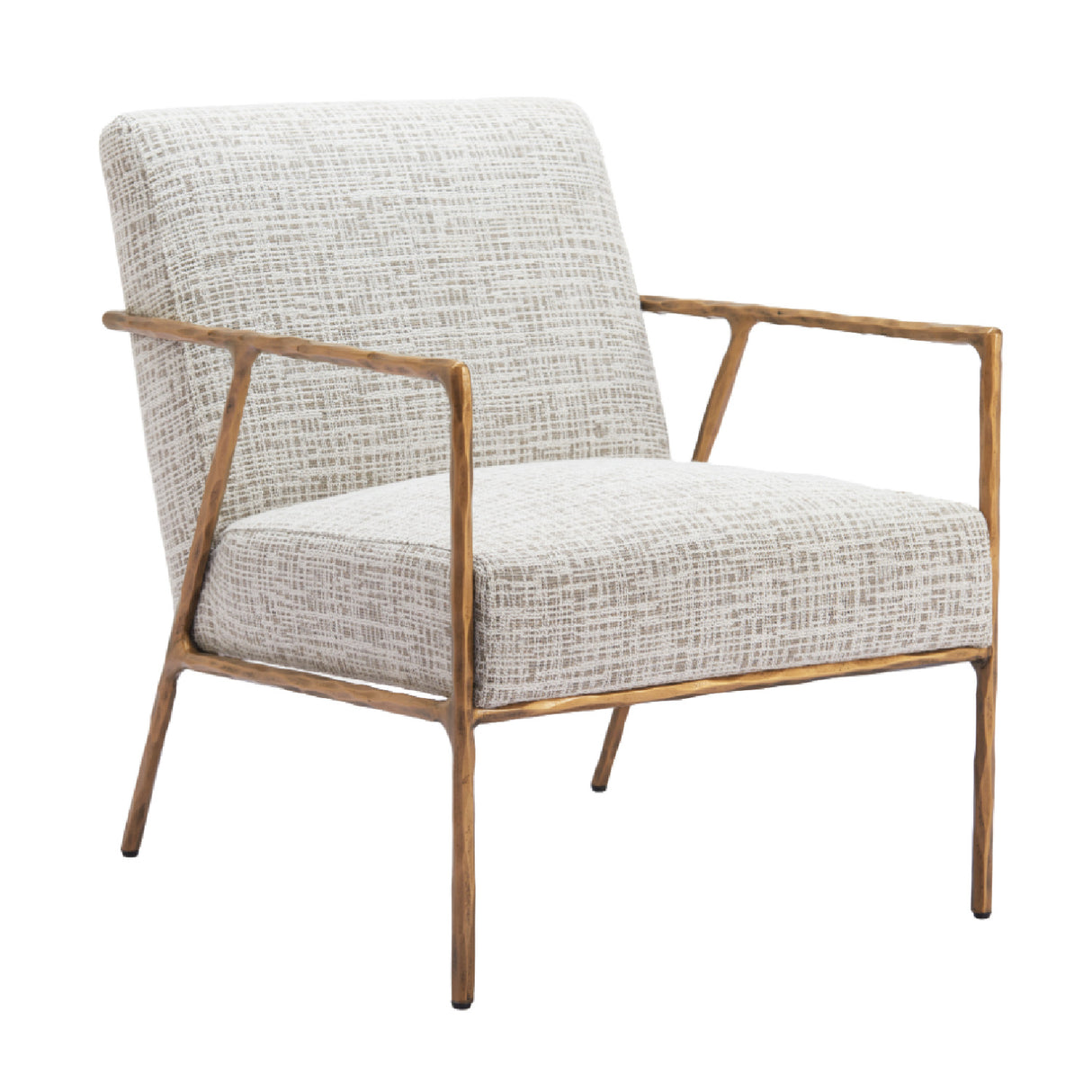   Steel-Framed Beige Lounge Chair | Oroa.com