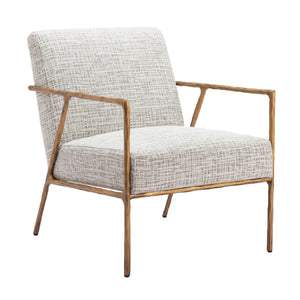   Steel-Framed Beige Lounge Chair | Oroa.com