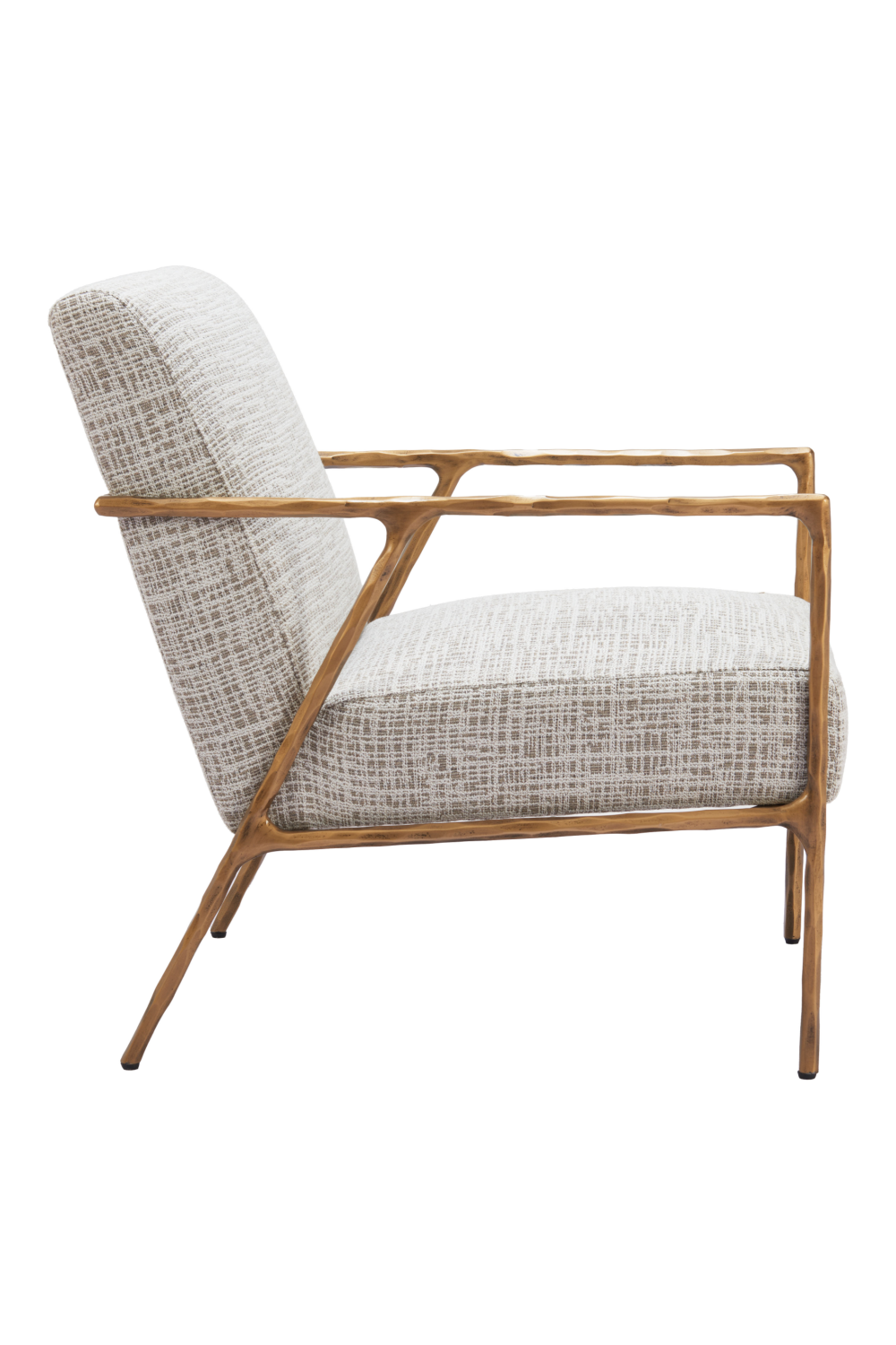   Steel-Framed Beige Lounge Chair | Oroa.com
