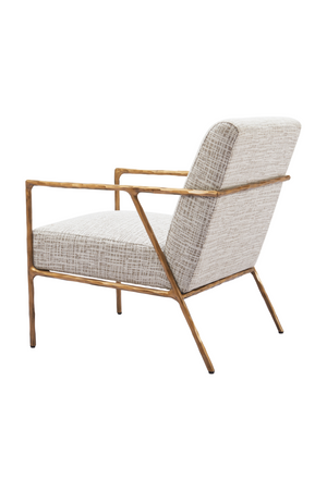   Steel-Framed Beige Lounge Chair | Oroa.com