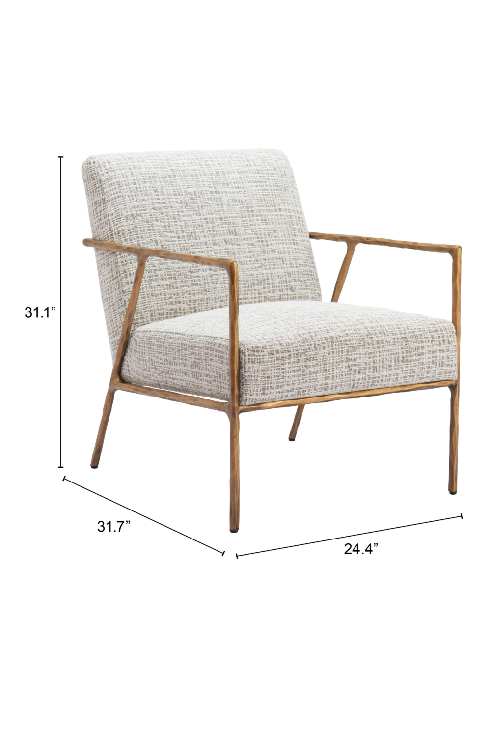   Steel-Framed Beige Lounge Chair | Oroa.com