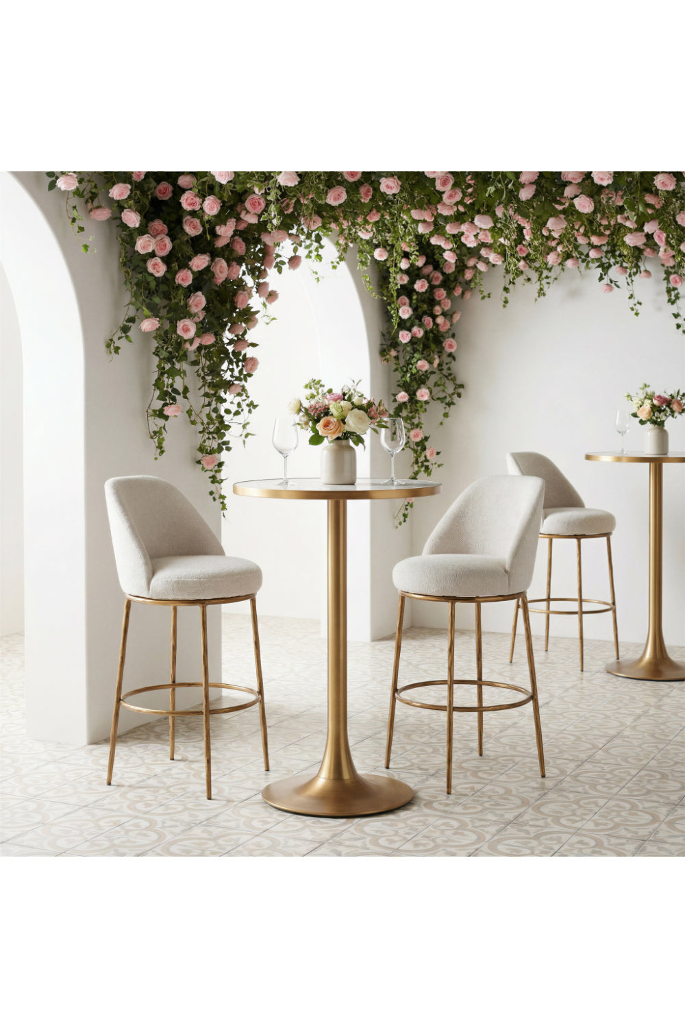   Beige Swivel Bar Stool | Oroa.com