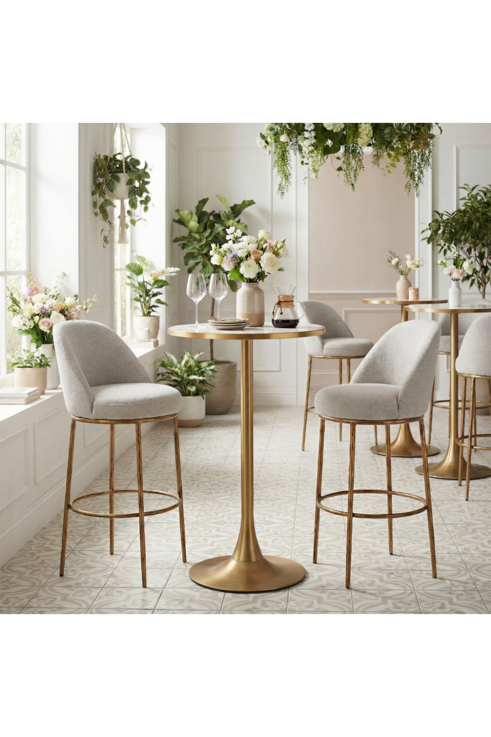   Beige Swivel Bar Stool | Oroa.com