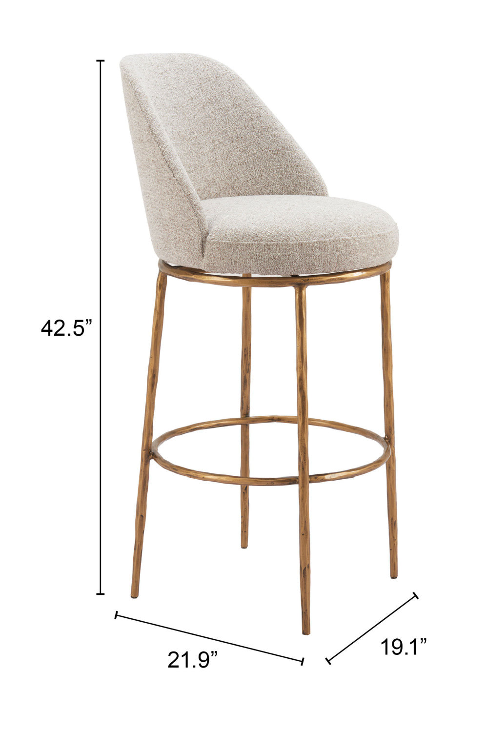   Beige Swivel Bar Stool | Oroa.com