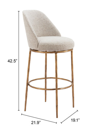   Beige Swivel Bar Stool | Oroa.com