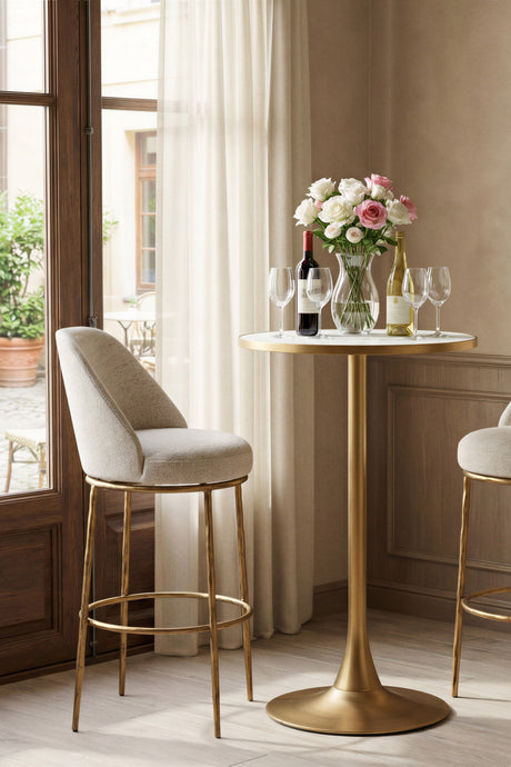   Beige Swivel Bar Stool | Oroa.com