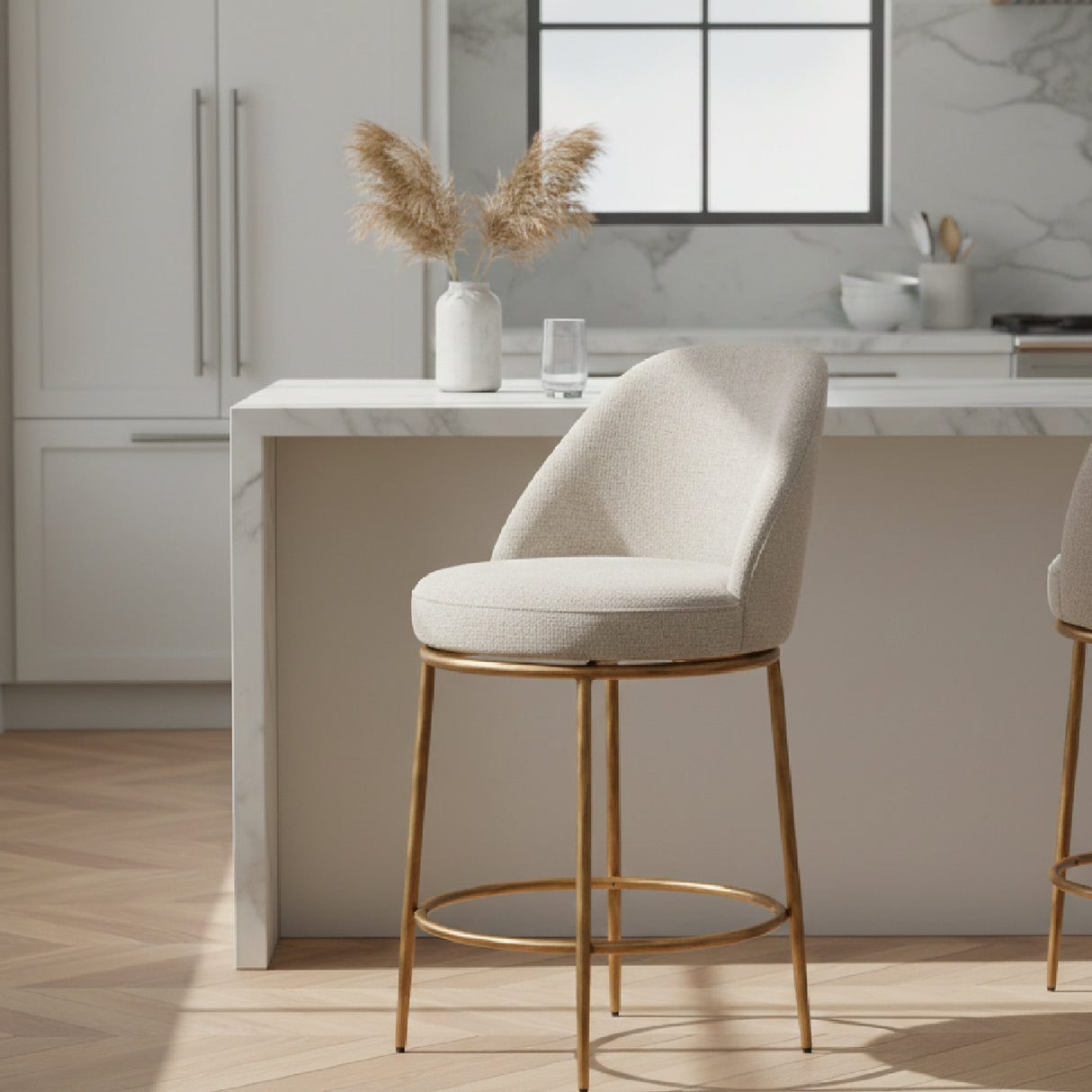   Beige Swivel Counter Stool | Oroa.com