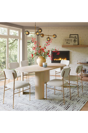   Gold Framed Cream Dining Chair | Oroa.com