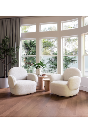   White Shearling Swivel Chair | Oroa.com