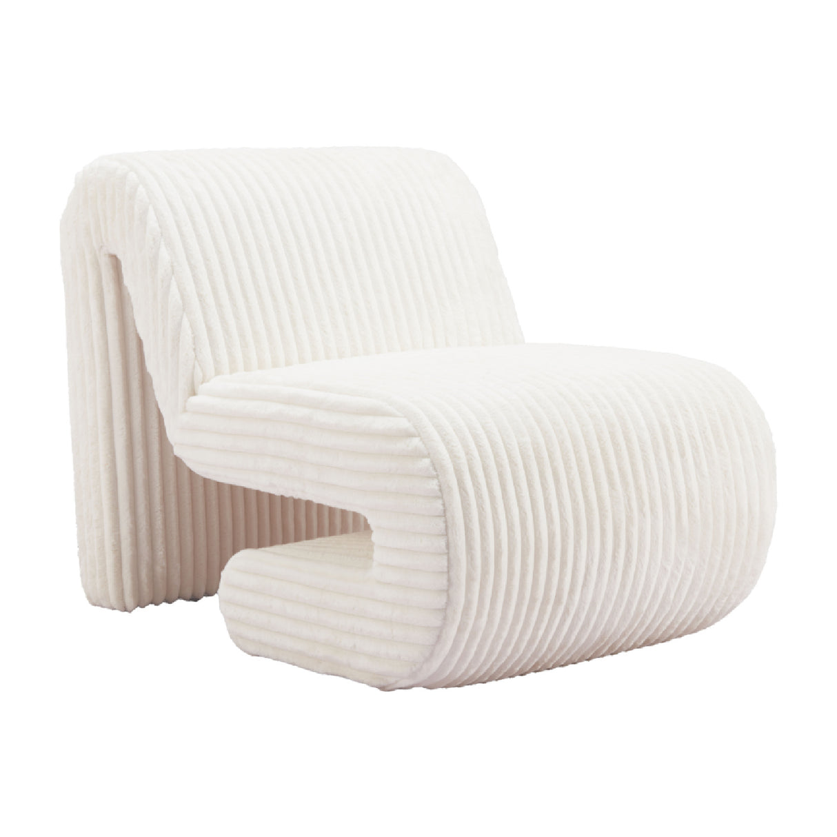   White Ribcord Accent Chair | Oroa.com