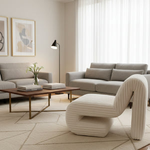   White Ribcord Accent Chair | Oroa.com