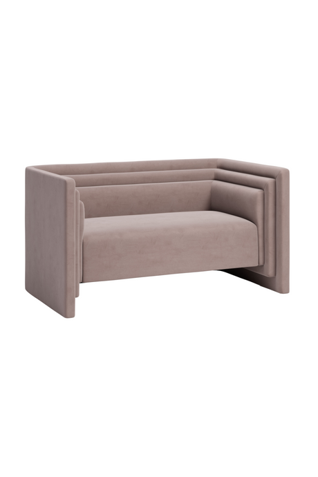   Taupe Velvet Loveseat | Oroa.com