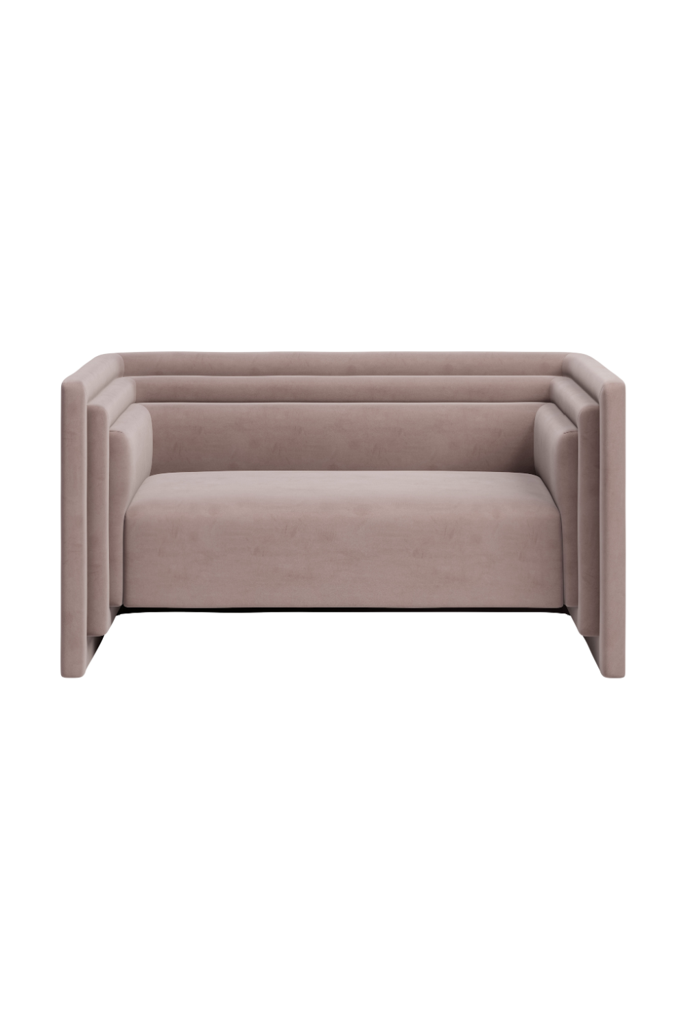   Taupe Velvet Loveseat | Oroa.com