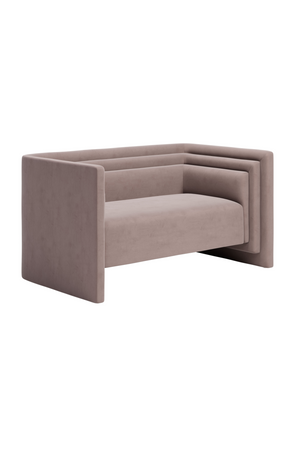   Taupe Velvet Loveseat | Oroa.com
