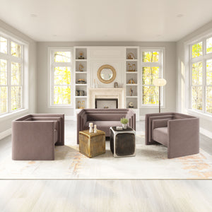   Taupe Velvet Loveseat | Oroa.com