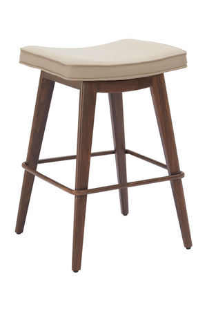   Beige Leather Seat Counter Stools (2) | Oroa.com