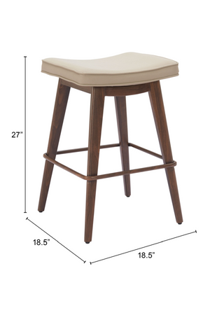   Beige Leather Seat Counter Stools (2) | Oroa.com