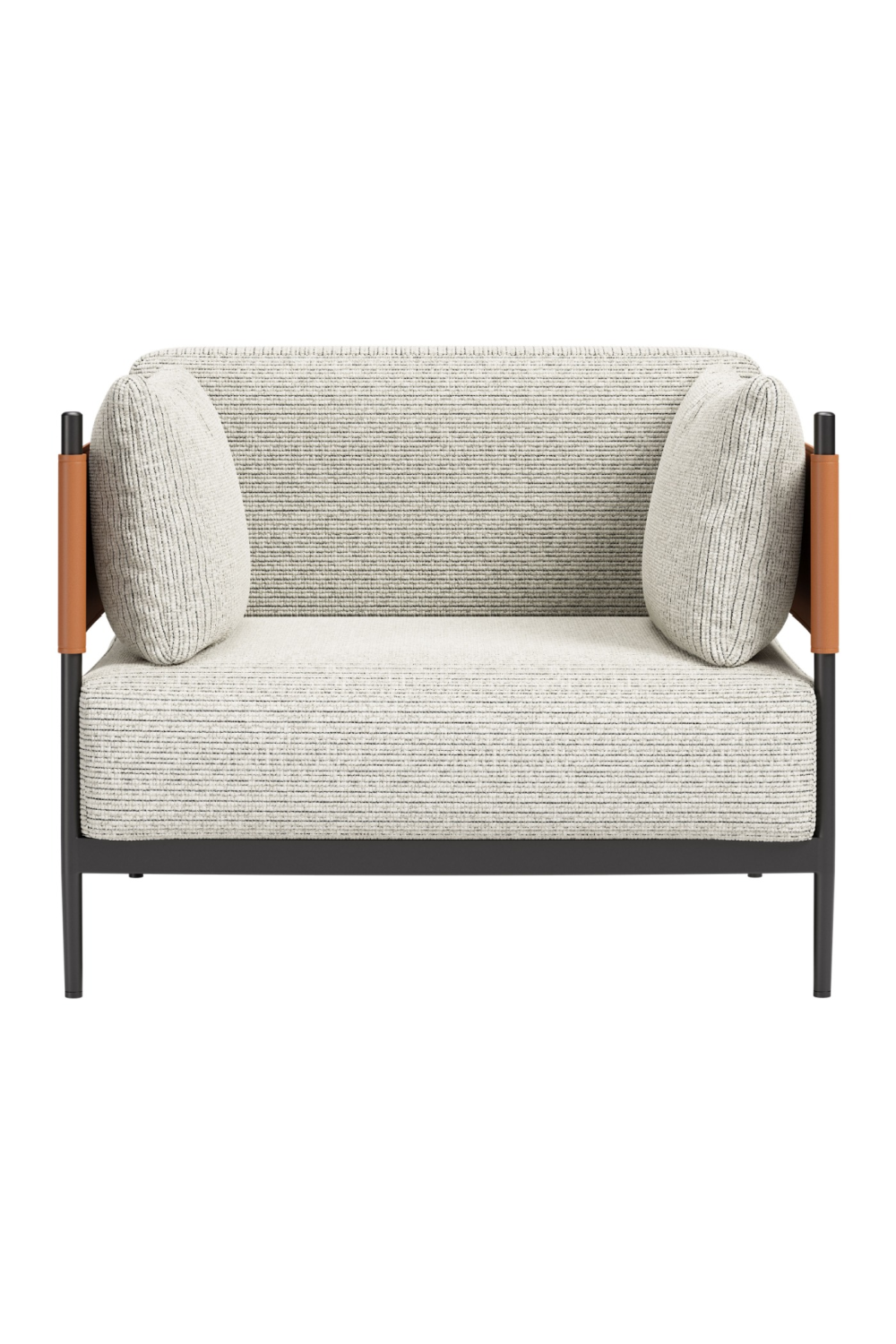   Gray Ribbed Lounge Armchair | Oroa.com