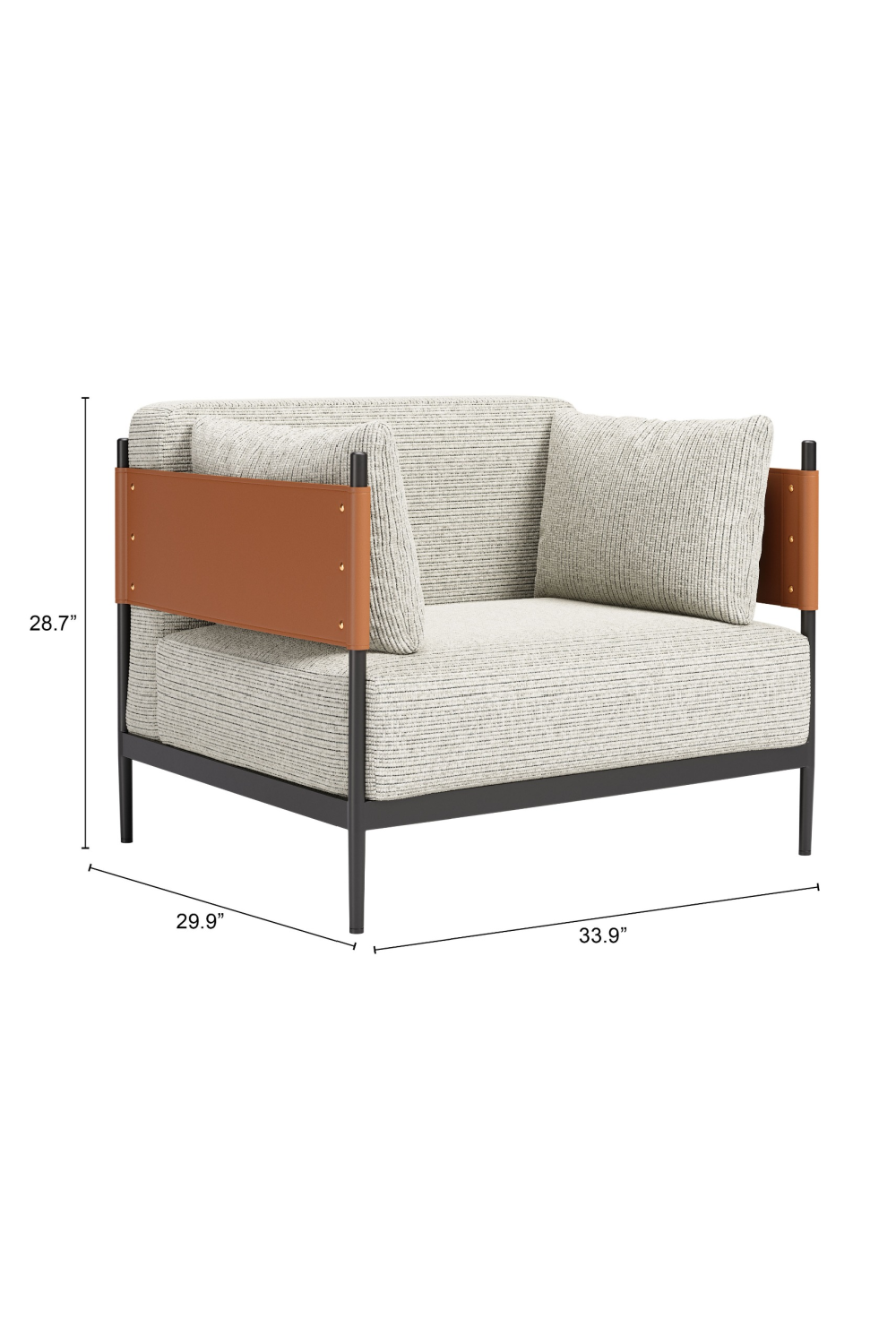   Gray Ribbed Lounge Armchair | Oroa.com