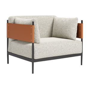   Gray Ribbed Lounge Armchair | Oroa.com