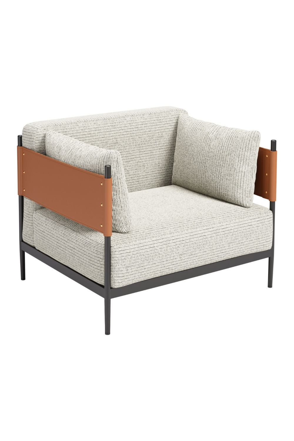   Gray Ribbed Lounge Armchair | Oroa.com