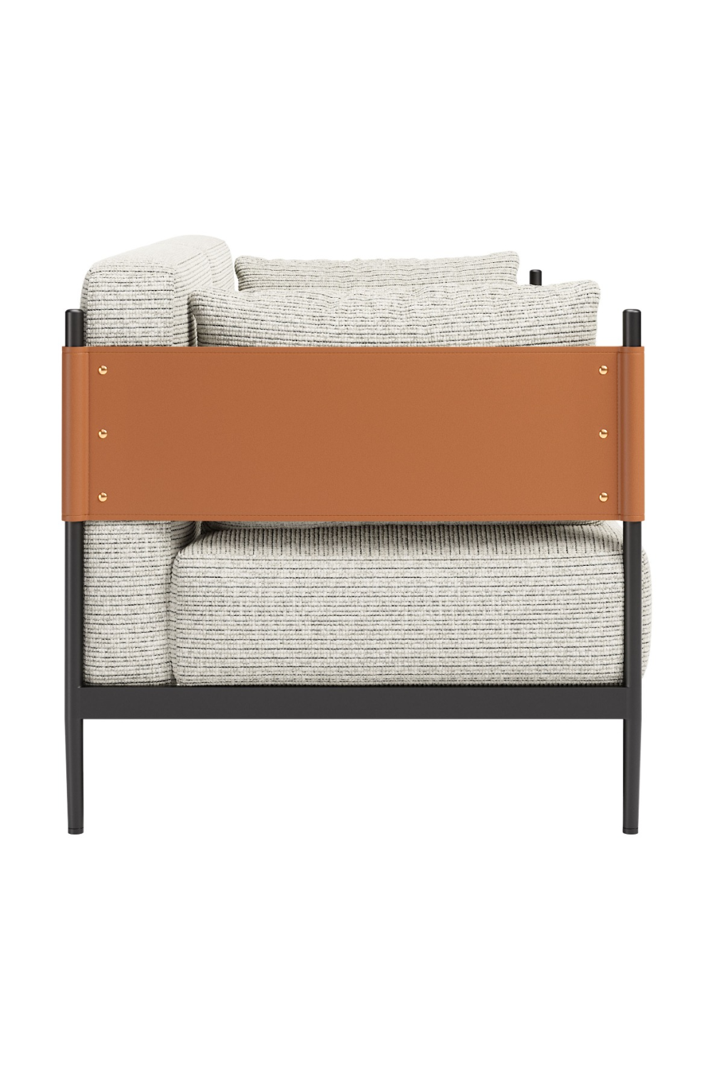   Gray Textured Fabric Loveseat | Oroa.com