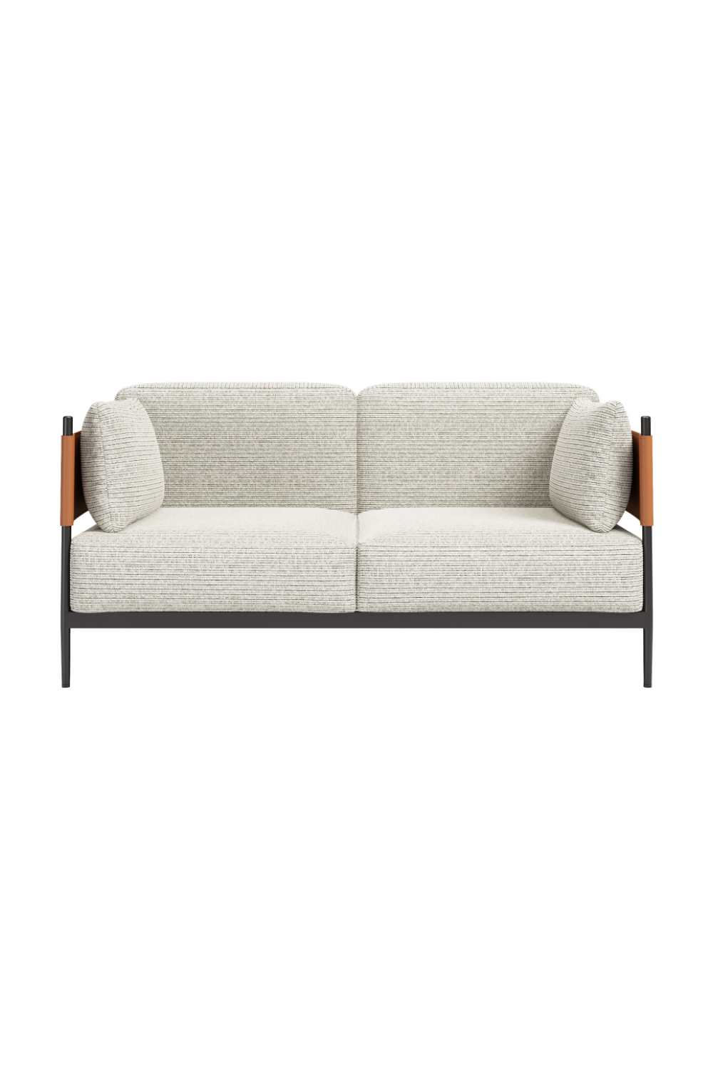   Gray Textured Fabric Loveseat | Oroa.com