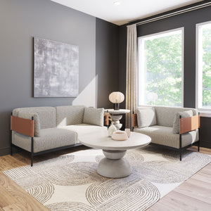   Gray Textured Fabric Loveseat | Oroa.com