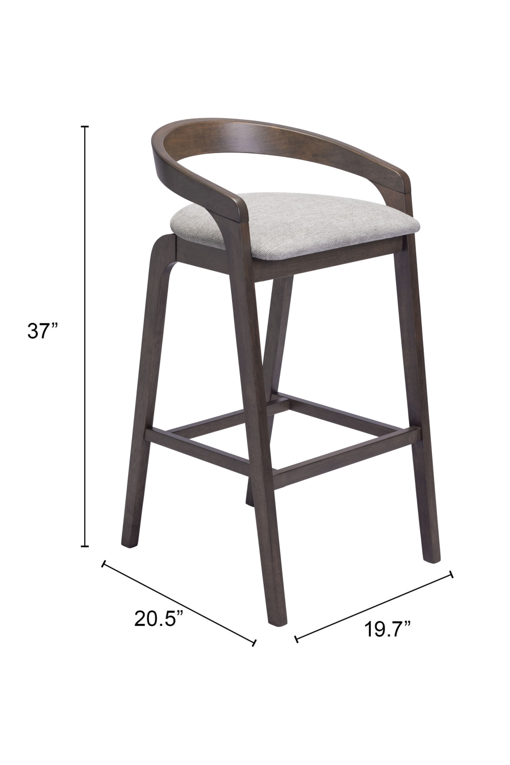   Gray Padded Seat Bar Stools (2) | Oroa.com