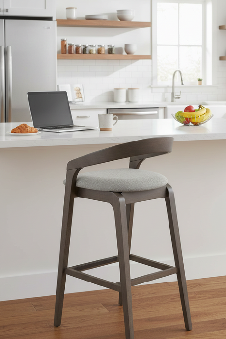   Gray Padded Seat Bar Stools (2) | Oroa.com