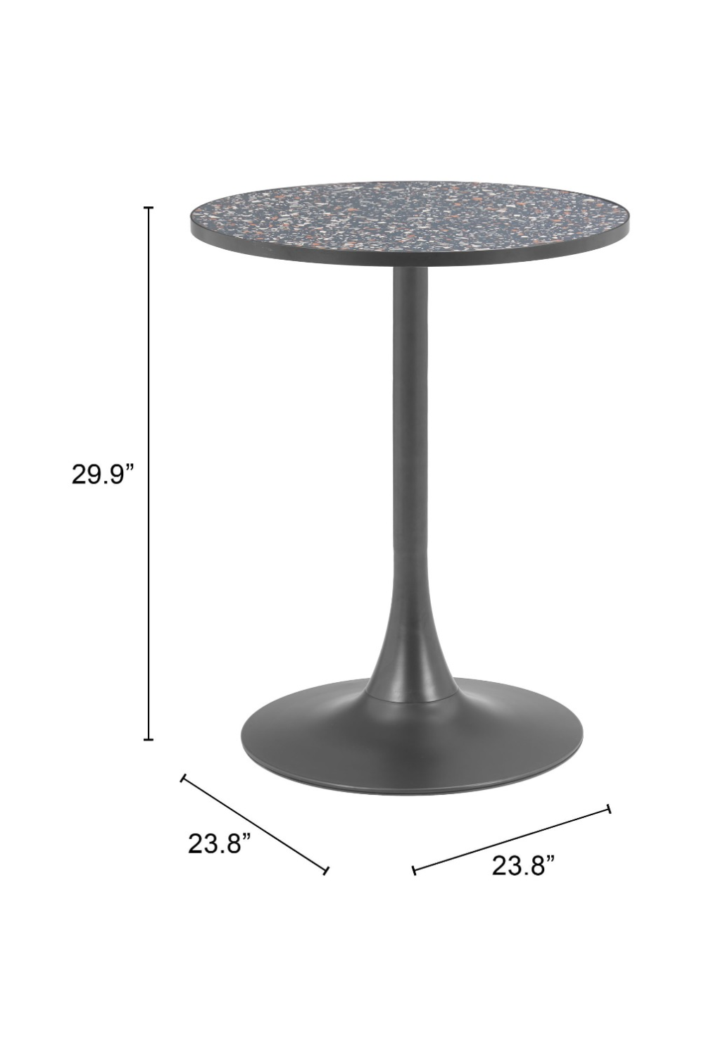   Black Terrazzo Bistro Table | Oroa.com