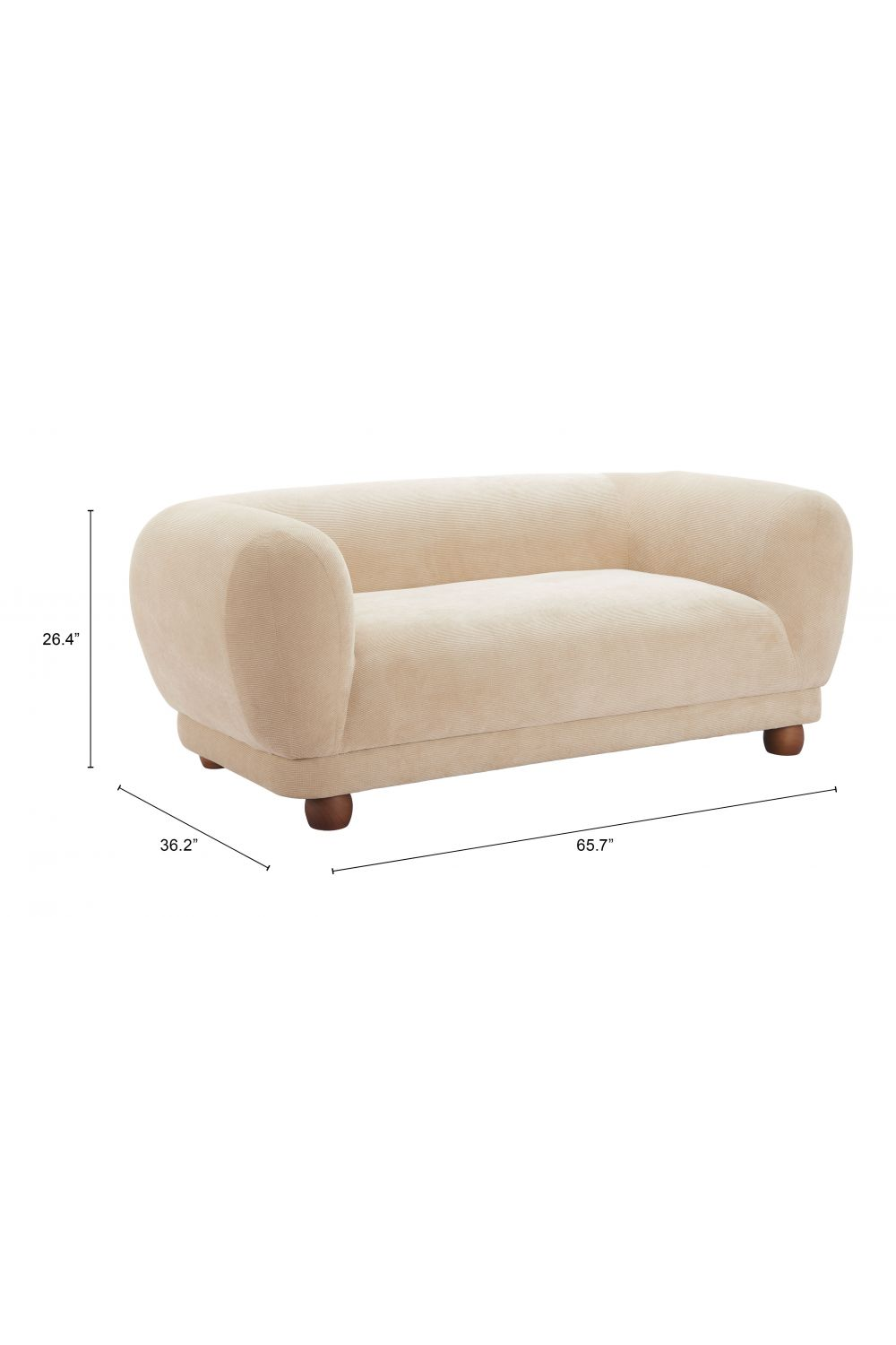   Taupe Corduroy Loveseat | Oroa.com