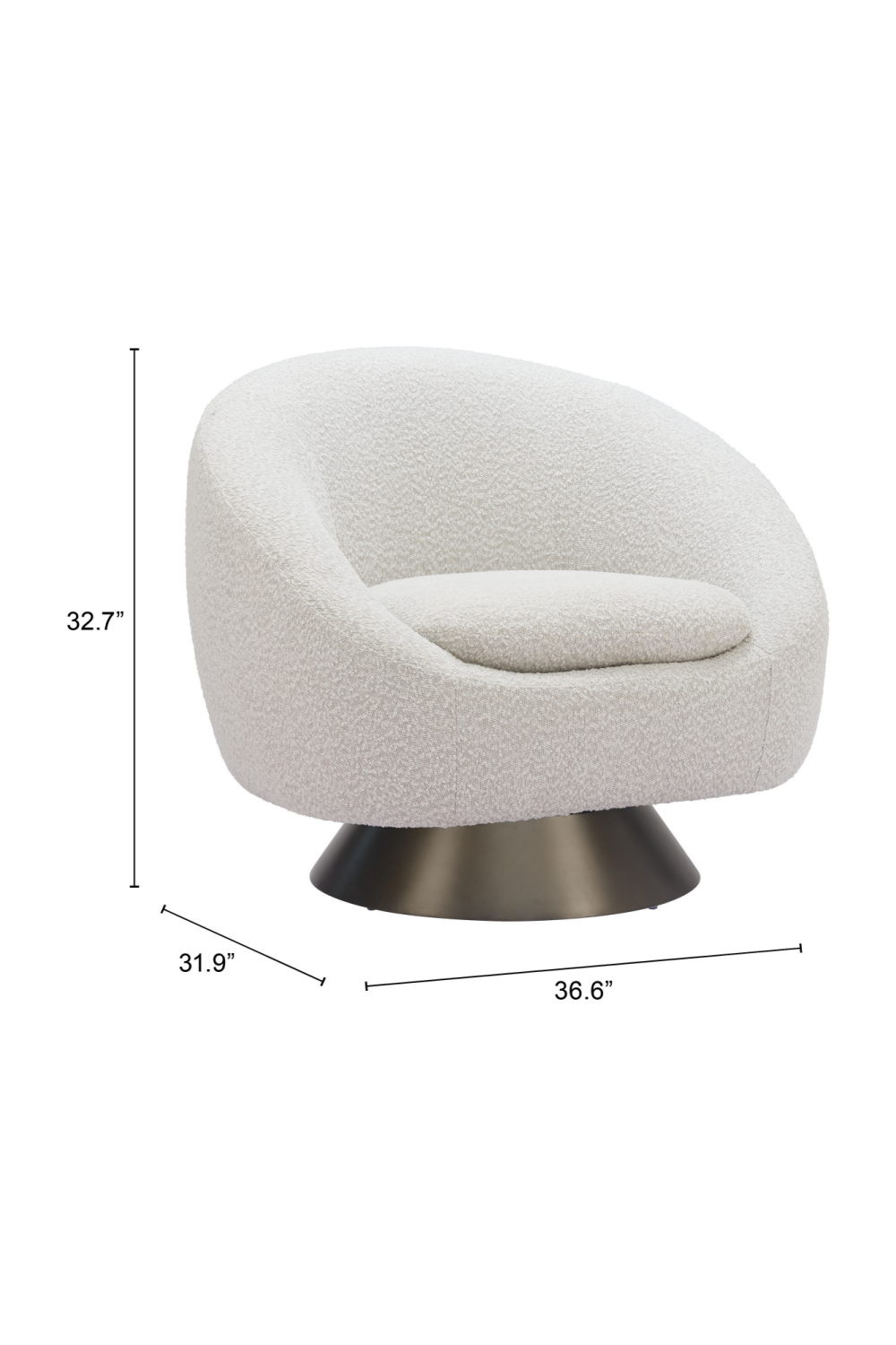   Bronze Base Gray Swivel Chair | Oroa.com