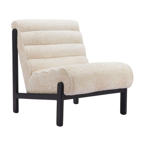   Beige Channeled-Back Lounge Chair | Oroa.com