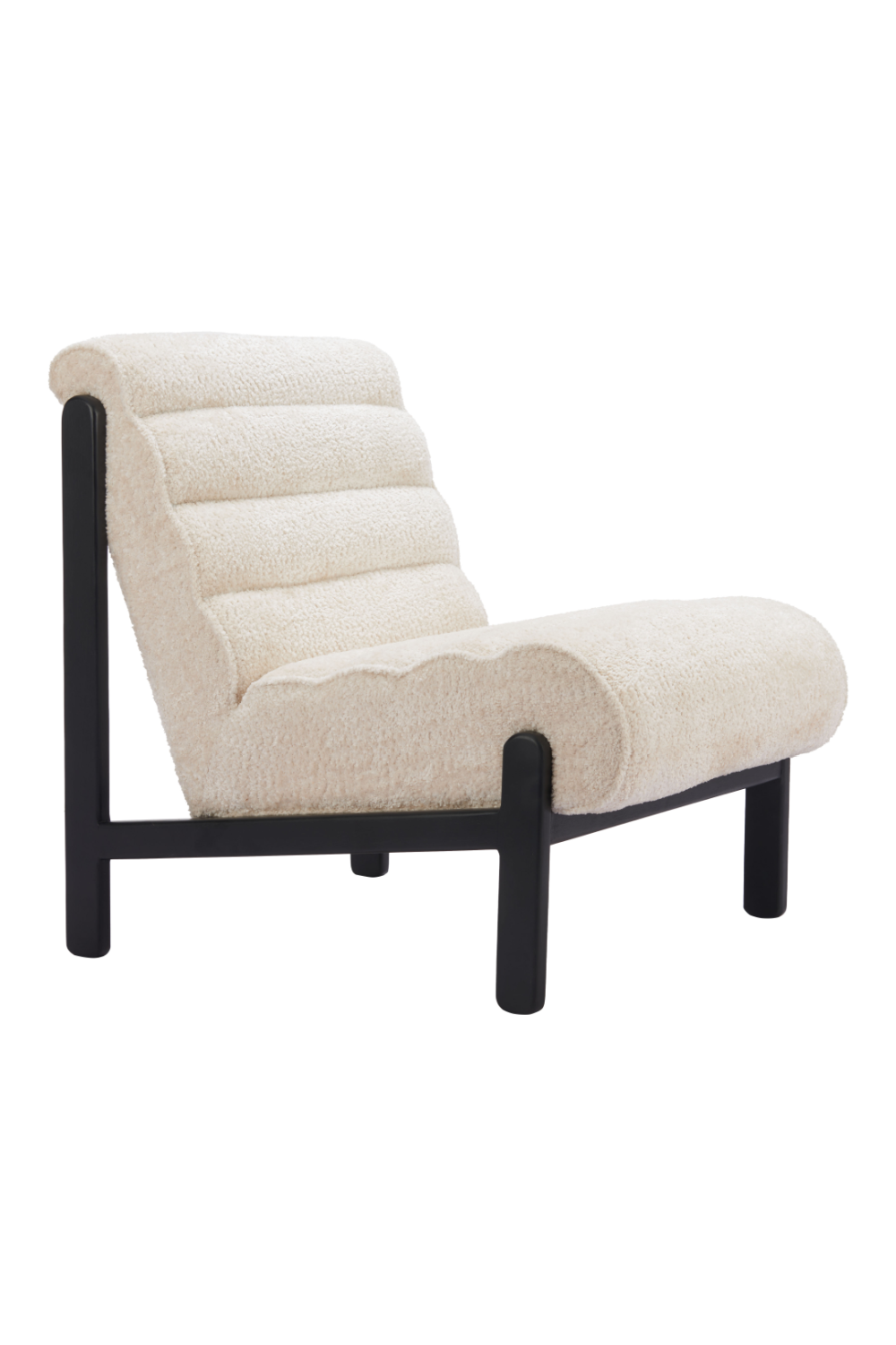   Beige Channeled-Back Lounge Chair | Oroa.com