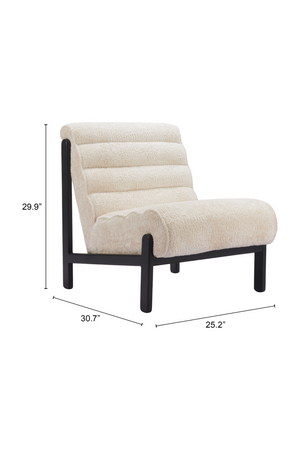   Beige Channeled-Back Lounge Chair | Oroa.com