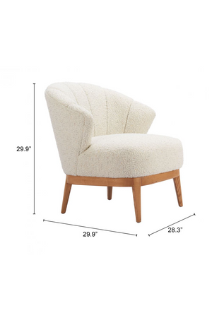   Beige Curved-Back Lounge Chair | Oroa.com