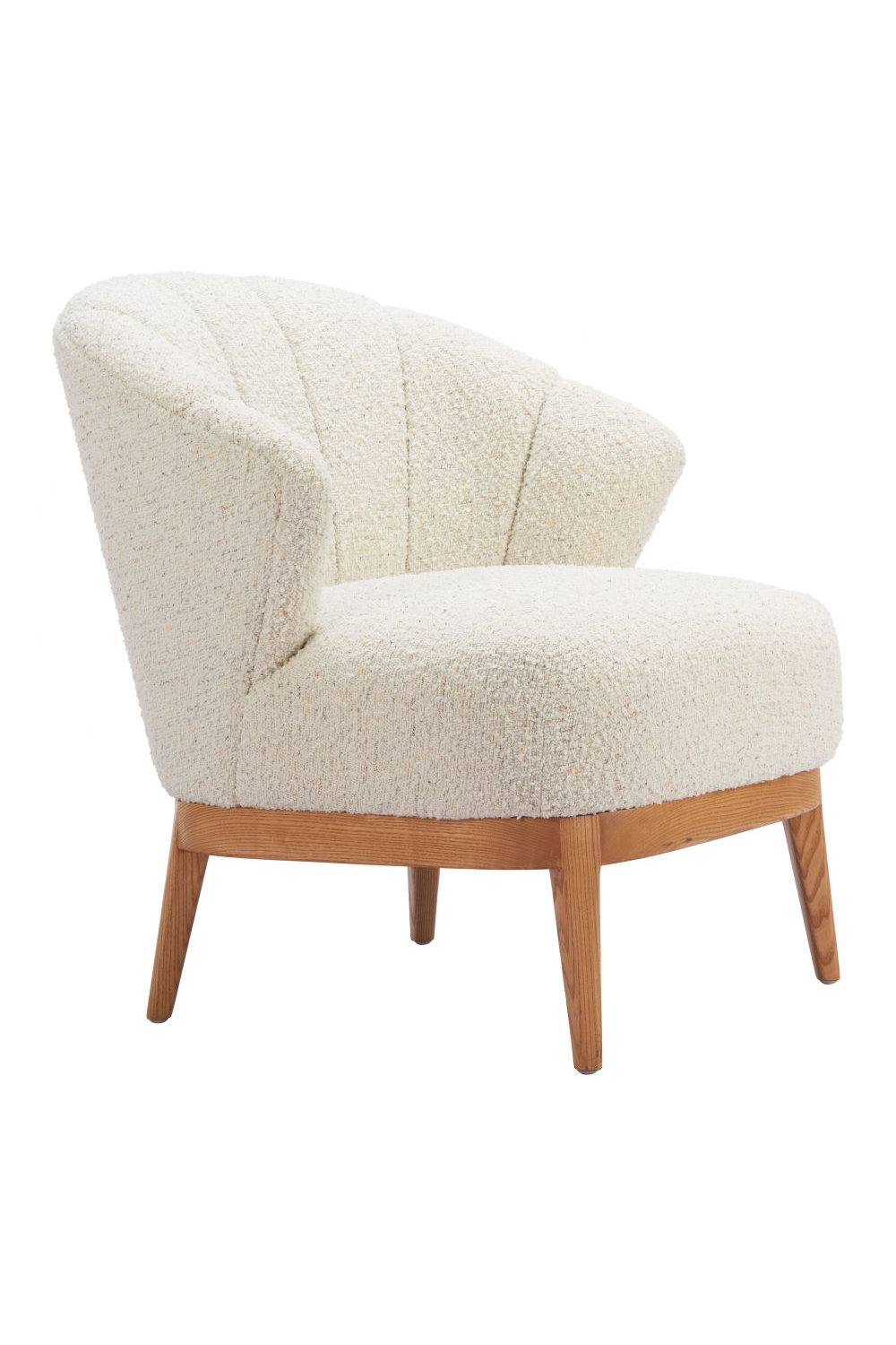   Beige Curved-Back Lounge Chair | Oroa.com