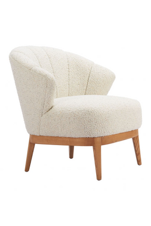   Beige Curved-Back Lounge Chair | Oroa.com
