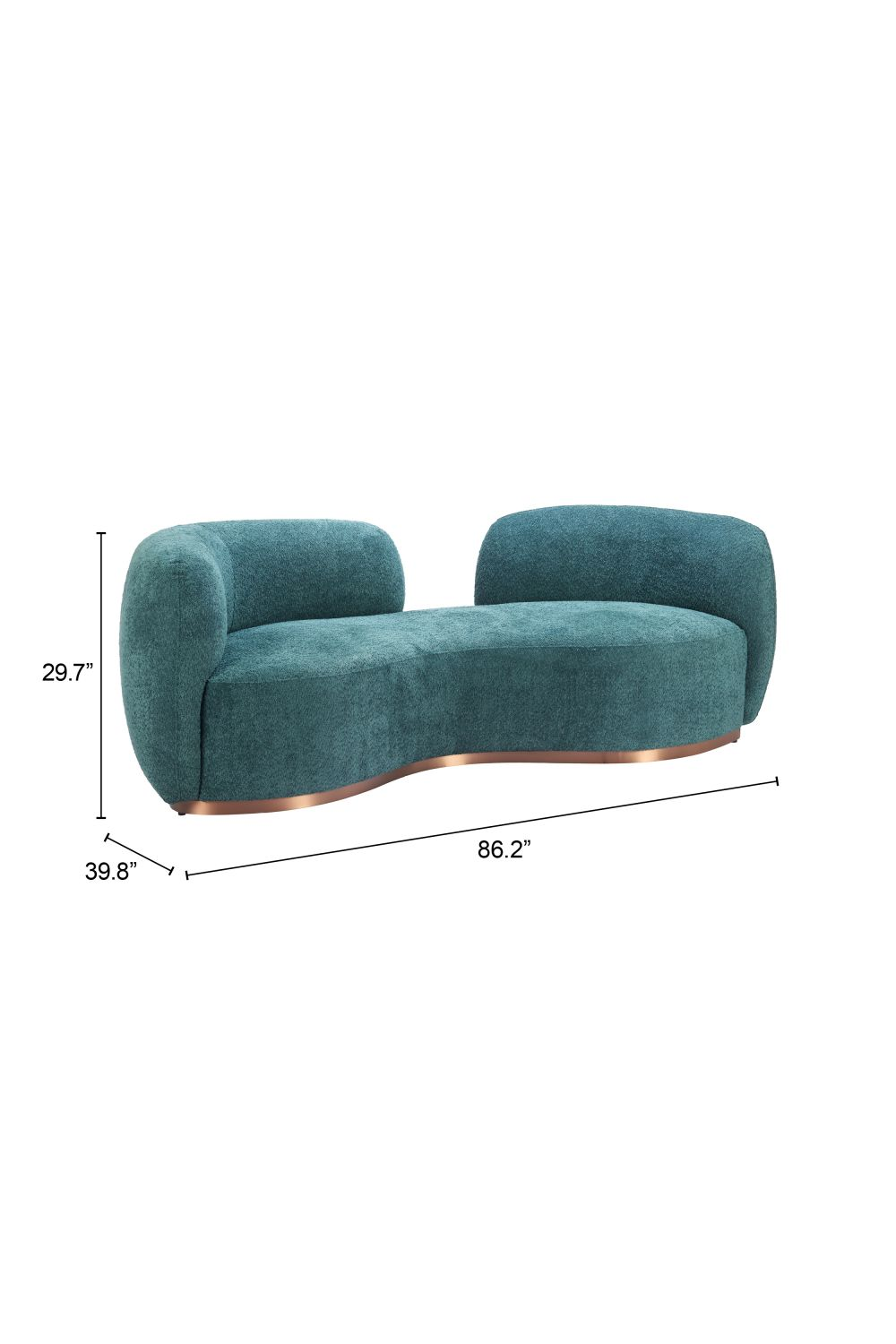   Teal Colored Curved Sofa | Oroa.com